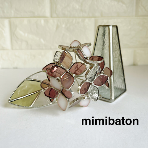 【セール】 new】mimibaton＊ステンドグラスの紫陽花＊ その他インテリア フラワー・リース