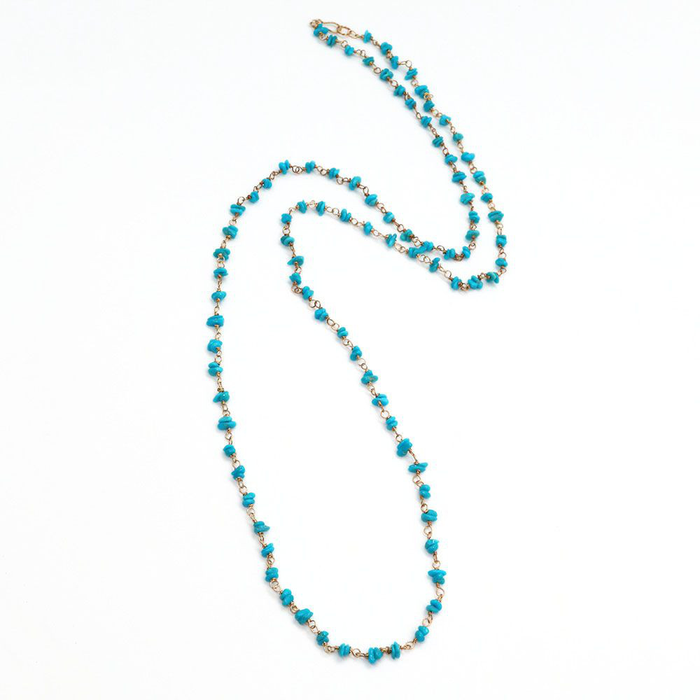 CE-N-1 【CERCA】スリーピングビューティーターコイズ ネックレス 14KGF