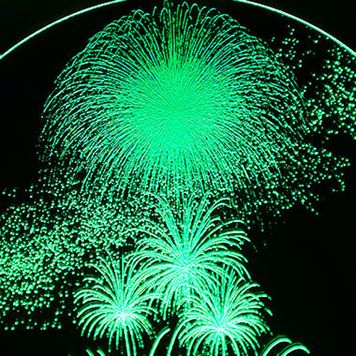 幻想の花火×天の川｜7色に光る シルバーアクリル フロアライト／夏夜空