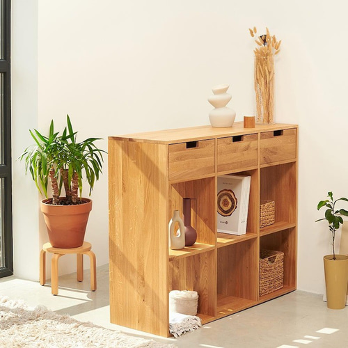 サイドボード キャビネット 北欧 オーク 無垢材 本棚 収納 おしゃれ