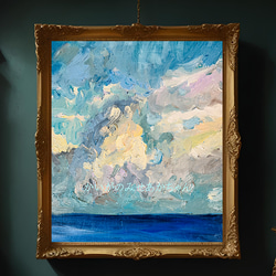 22 x 27 公分《工廠與天空》F3，油畫，原創畫かいがのみせあかちゃん的