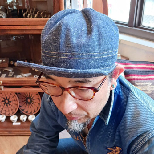 KAPITAL キャピタル インディゴ ワークキャップ 帽子 ヒッコリーデニム KAPITAL キャピタル インディゴ ワークキャップ 帽子 ヒッコリー
