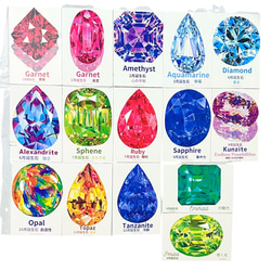 宝石アート アクアマリン 水彩画 ＜原画＞ 絵画 宝石絵師ともあどり