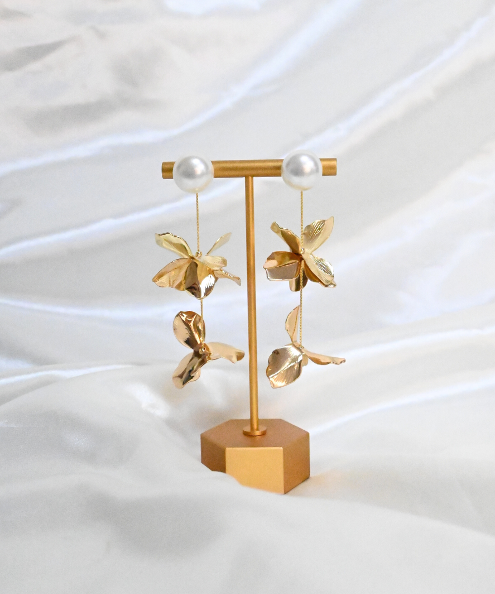 【2way metal Flower】メタル フラワー ウェディング 樹脂パール