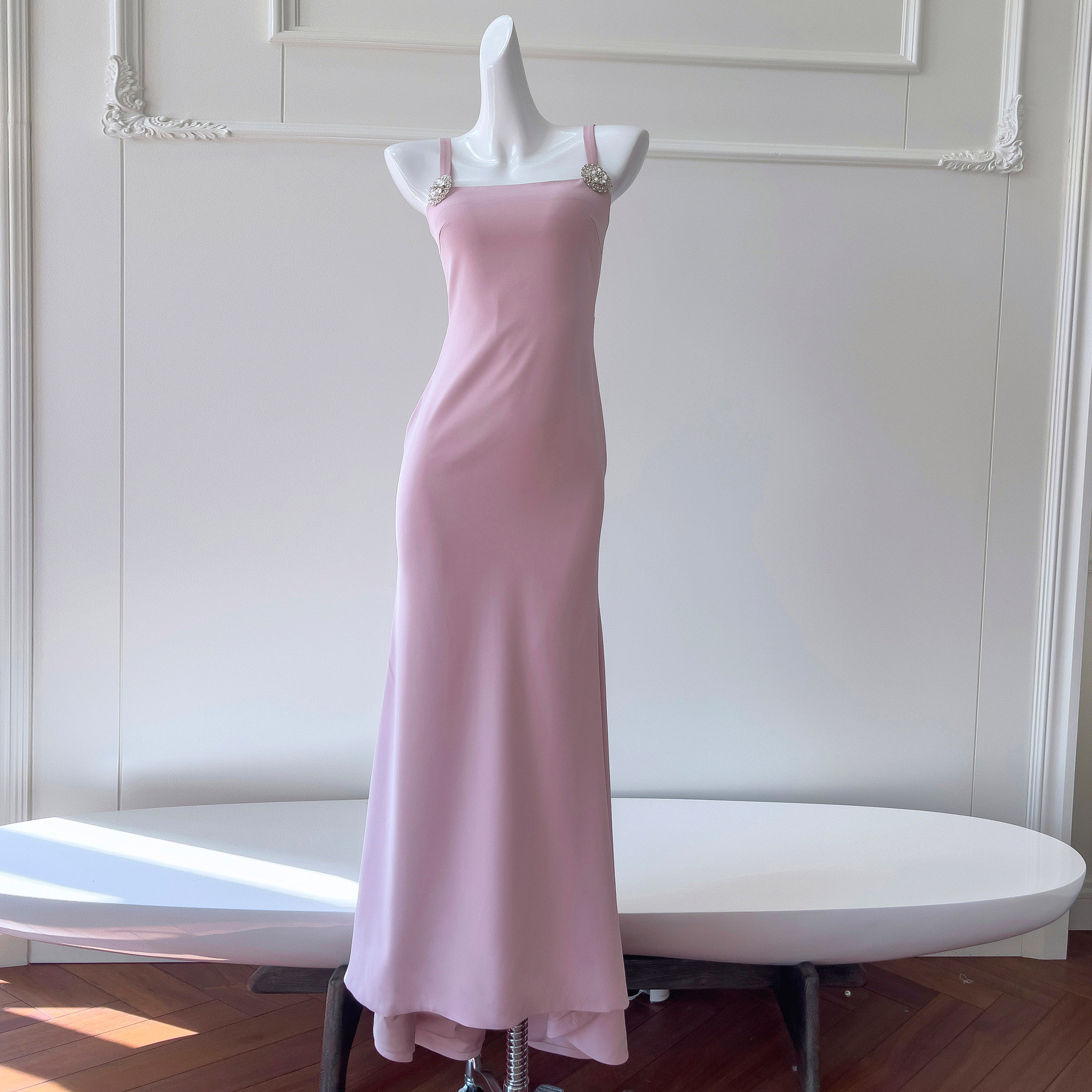 ドレス パーティー ウェディングドレス ロング ワンピース プリンセス ピンク 優雅 上品 韓国風 お呼ばれ 69271