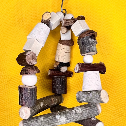 バードアスレチック 天然流木 鳥用ジム・はしご・ブランコ付き バード