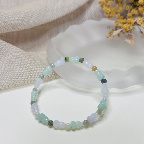 翡翠】ミニひょうたん天然石ブレスレット＊福を呼ぶお守り