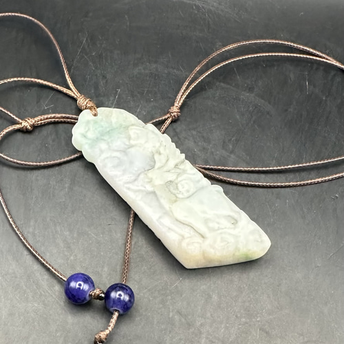 2025.6.30神使い鹿神財守　糸魚川最上級三彩翡翠 2025.6.30神使い鹿神財守 糸魚川最上級三彩翡翠 ネックレス