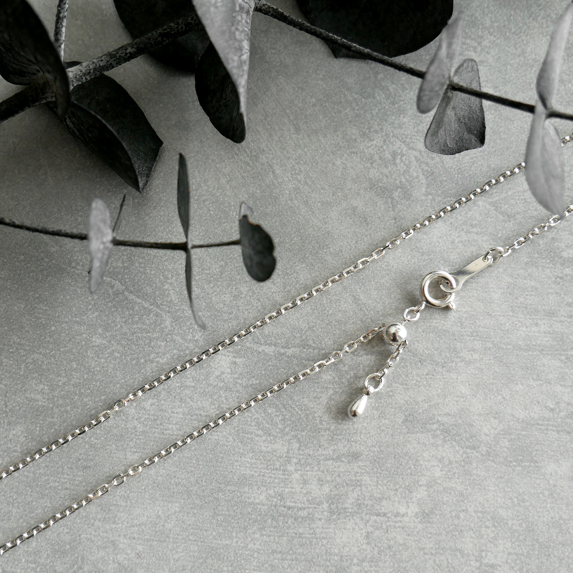 【再販】スライド式ネックレス　アズキチェーン / silver　NC002