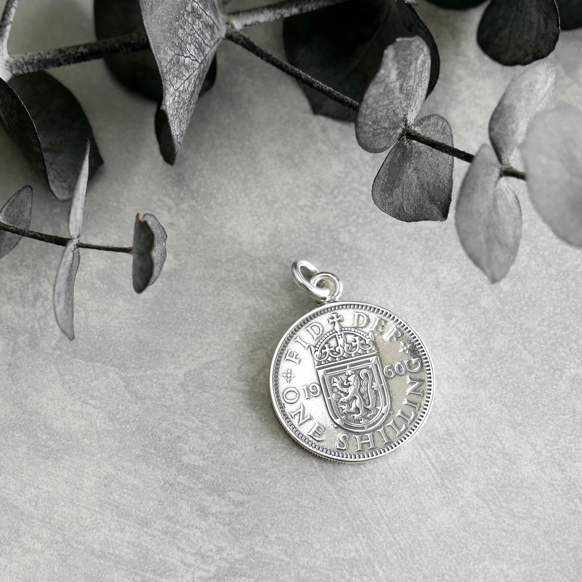 ネックレスチャーム レッドライオンコイン / silver　NP009
