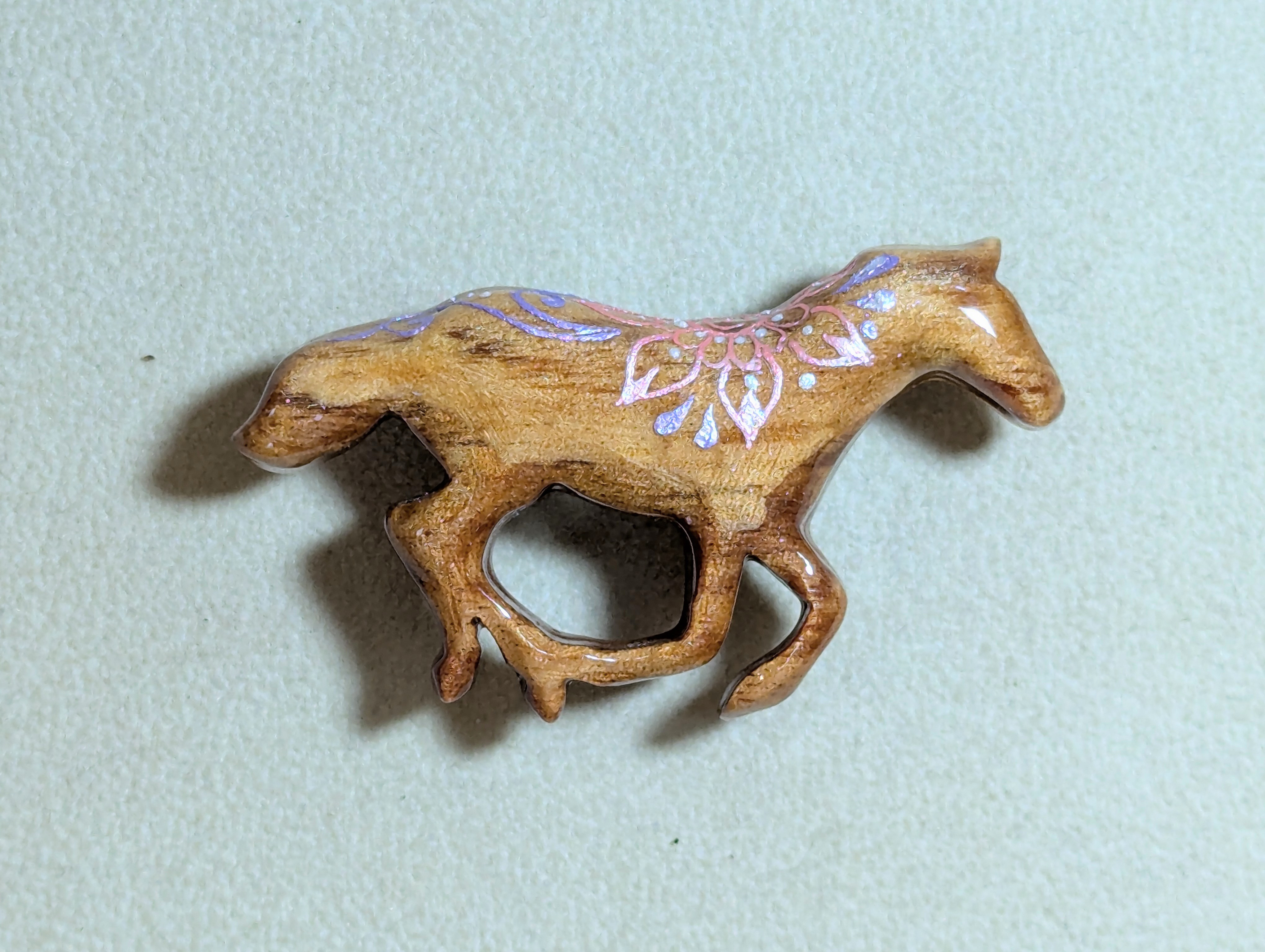 木製　帯留め　( 馬 )