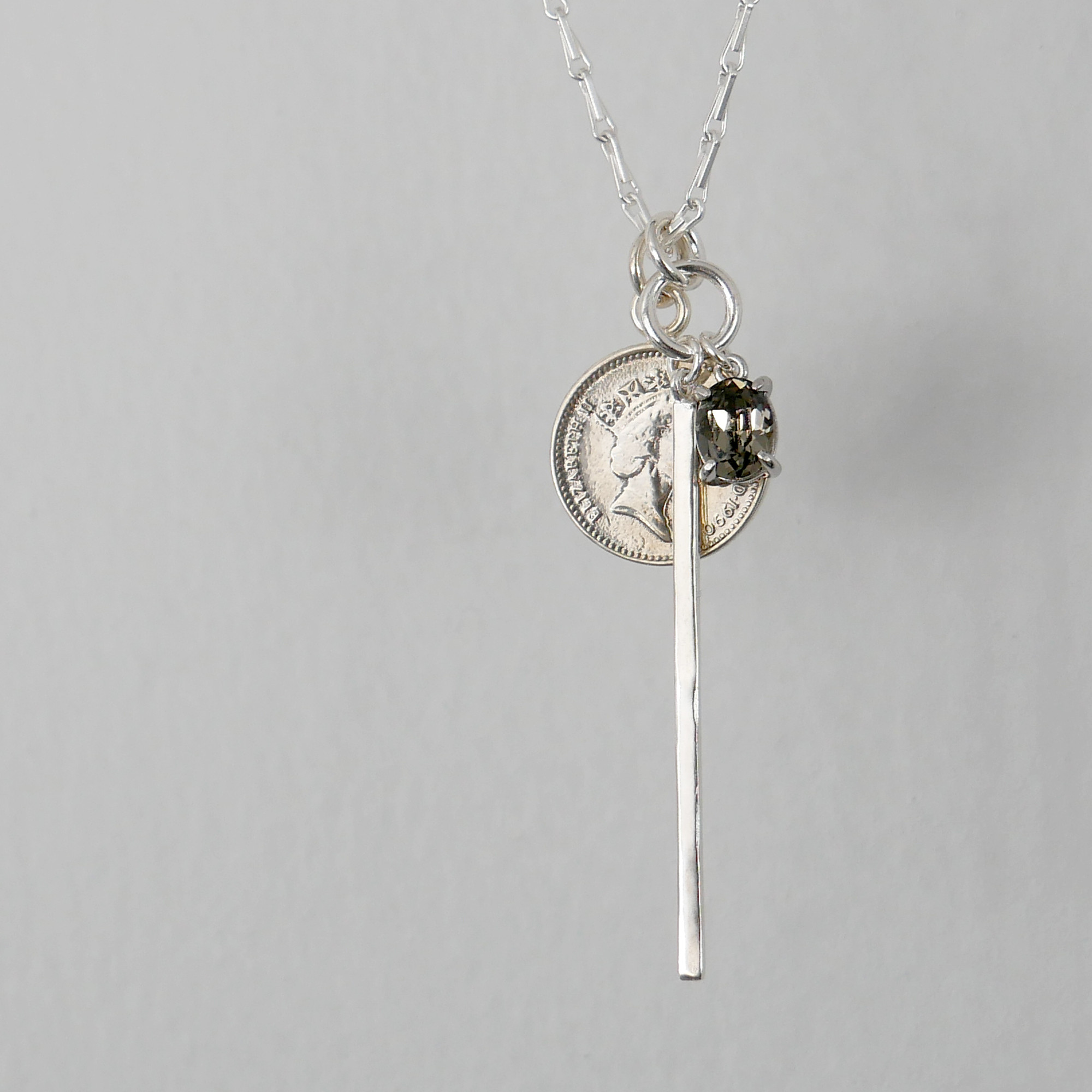 ネックレスチャーム 5ペンスコイン / silver　NP019