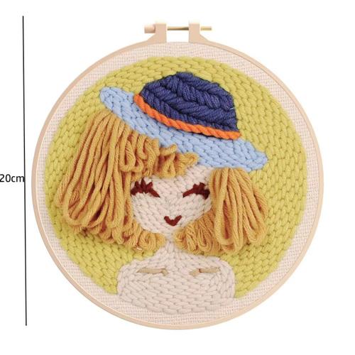 初心者OK・選べる可愛い6種】丸枠付き！パンチニードル刺繍
