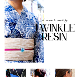 鬼灯レジンの耳飾り（淡いメロンソーダカラー） 12枚目の画像