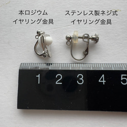 鬼灯レジンの耳飾り（淡いメロンソーダカラー） 8枚目の画像