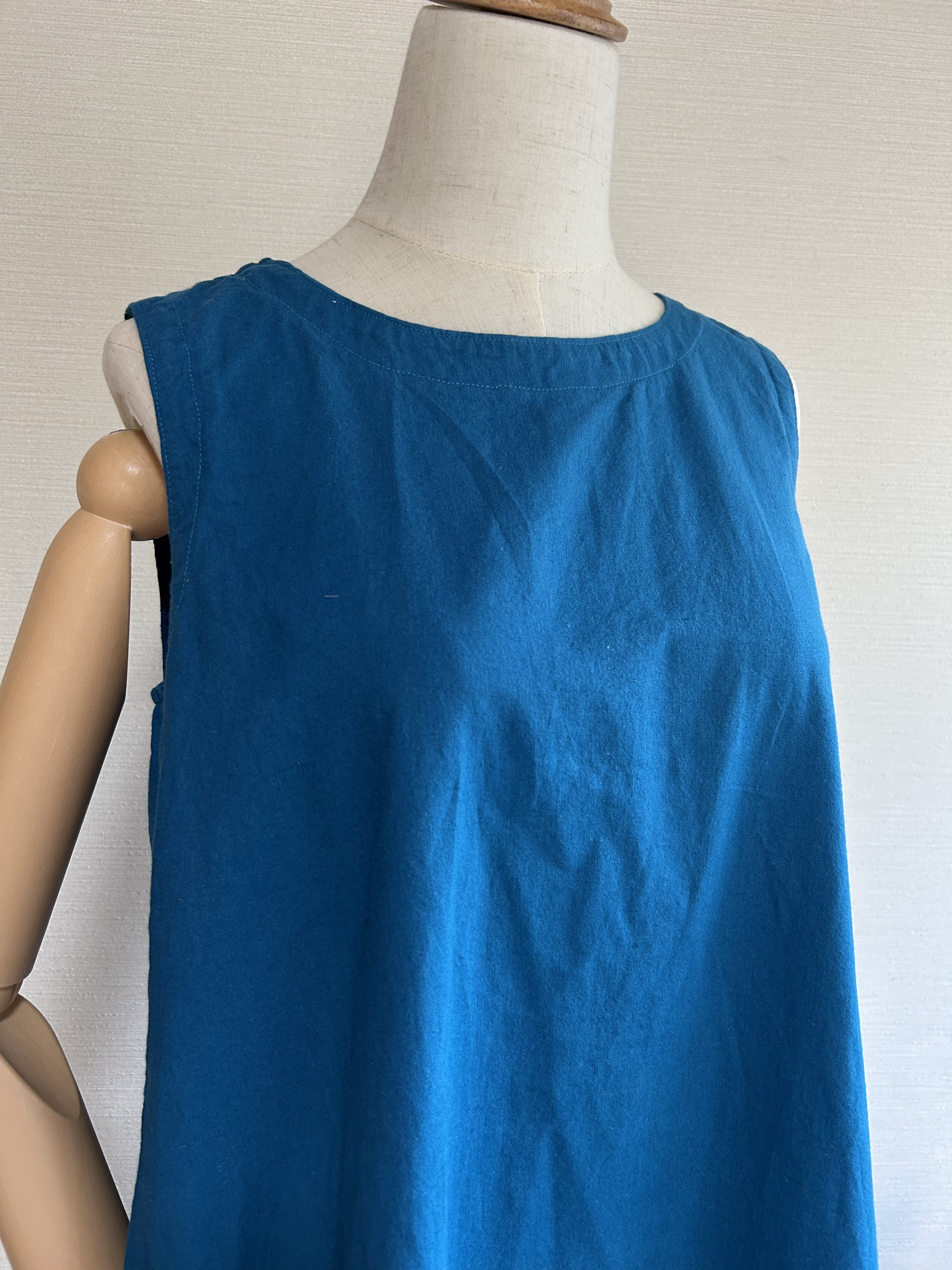 ハンドメイド　ノースリーブ　フレアワンピース