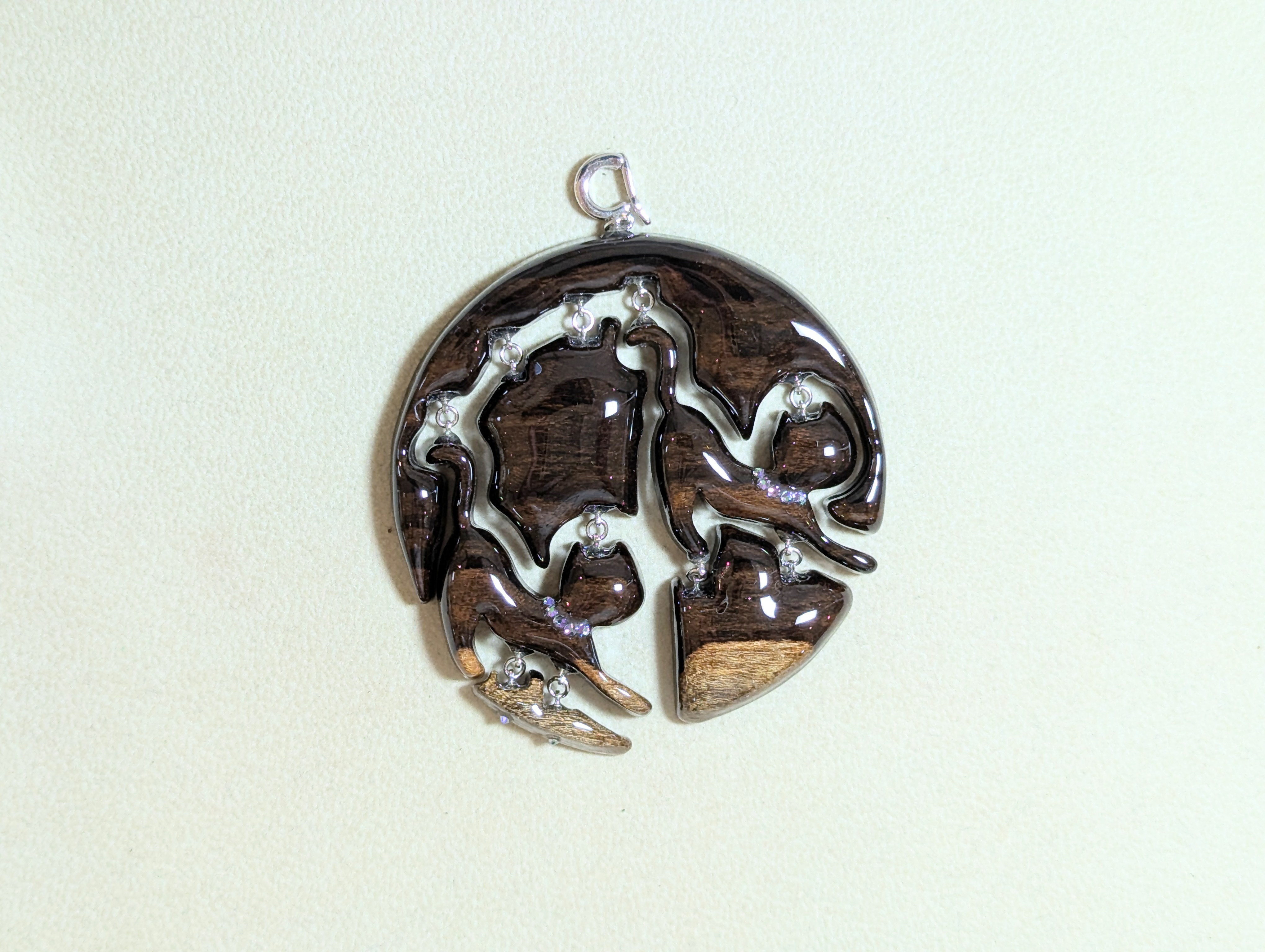 木製　ペンダントトップ　（　ねこ　）