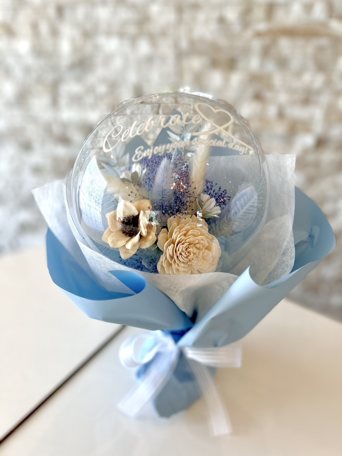 韓国バルーンフラワーブーケブルー♡花束♡誕生日プレゼント 4,930円