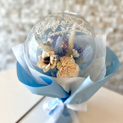 韓国バルーンフラワーブーケブルー♡花束♡誕生日プレゼント