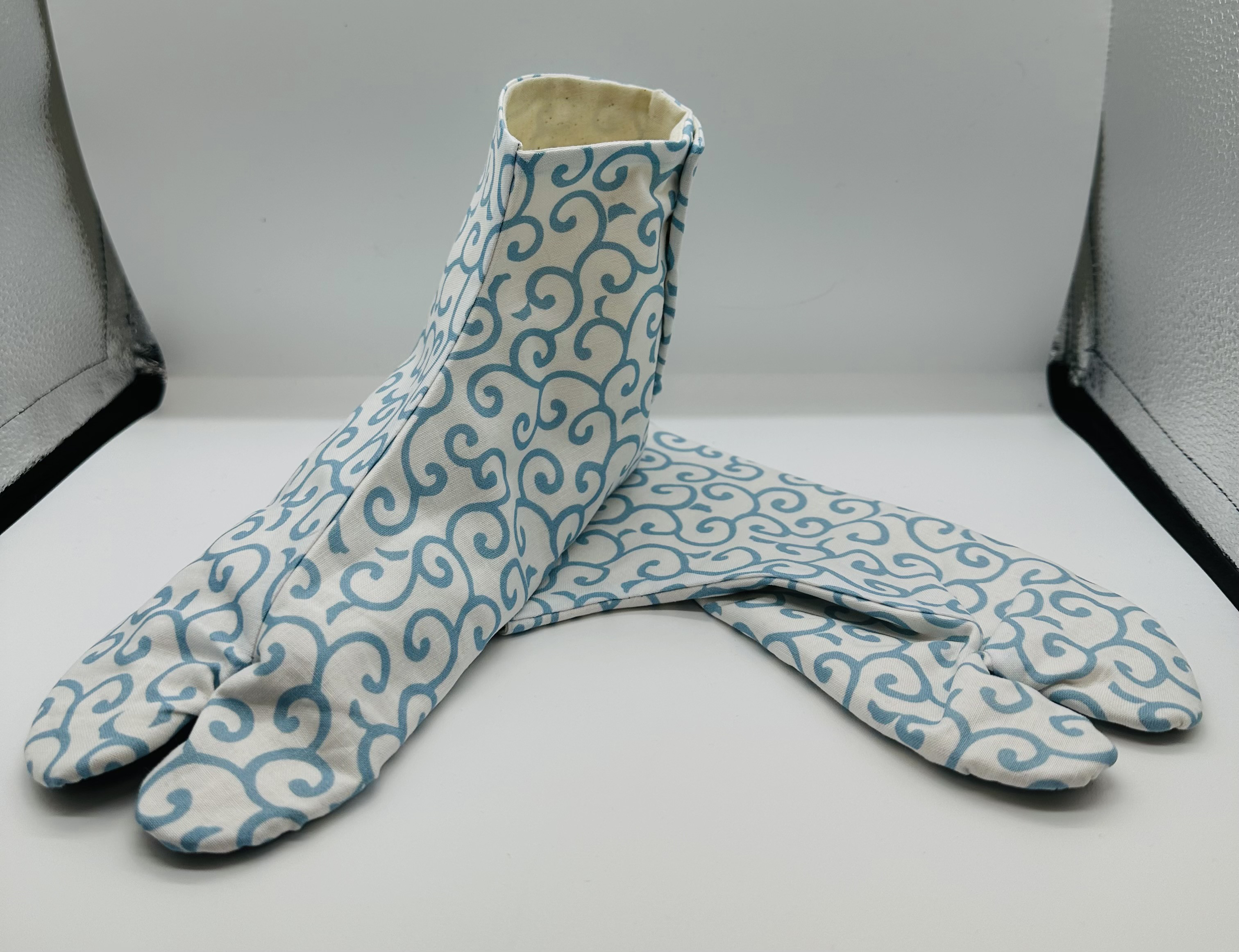 デザイン足袋　191番　みずいろ唐草