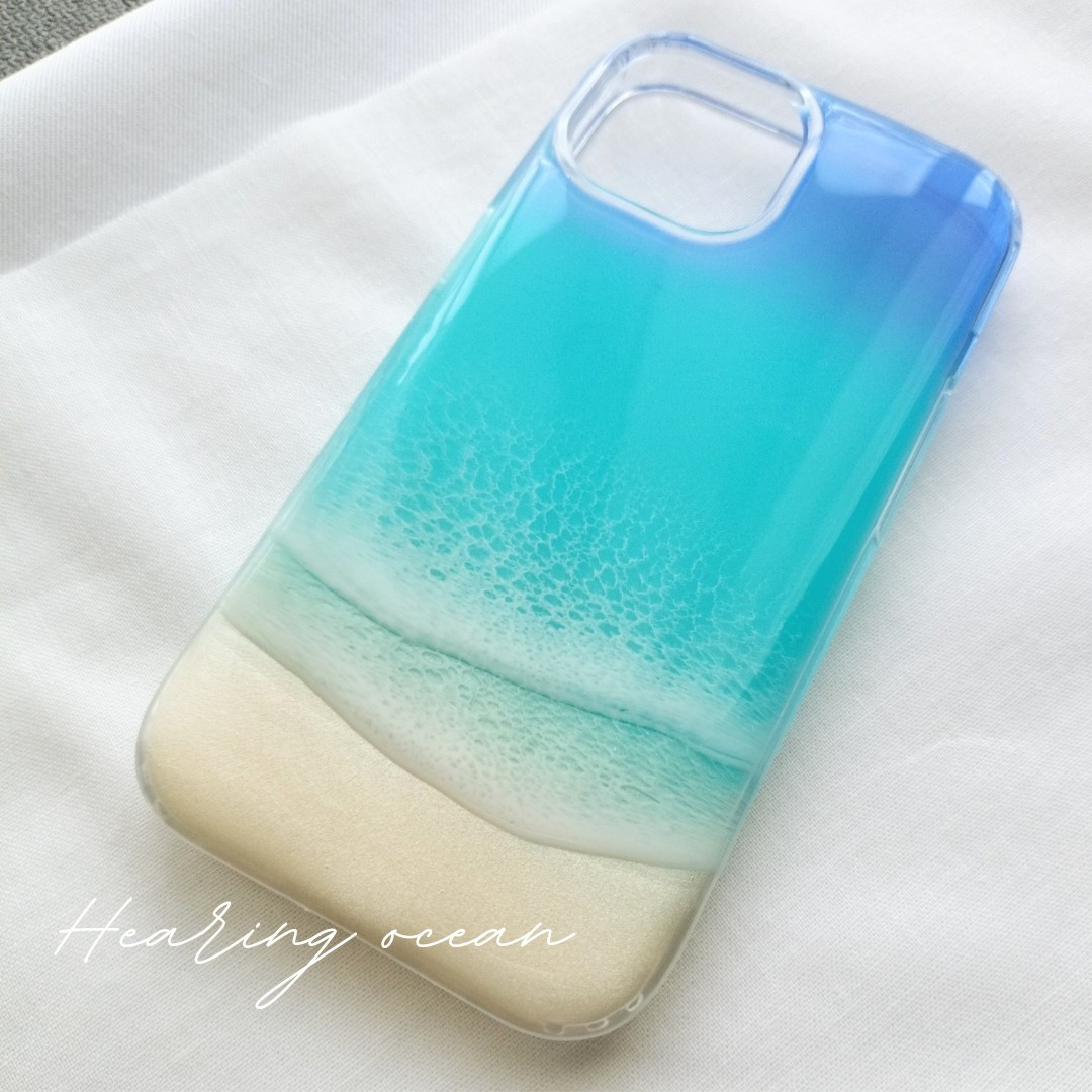 【受注制作・送料無料】海のスマホケース 海レジン オーシャンアート レジンアート