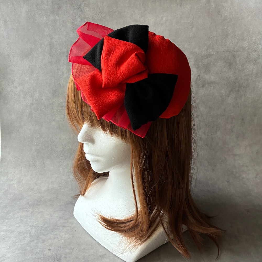 【送料無料】京都 和ボンネ コシノヒロコ１点もの ヘッドドレス リボン 着物 袴 成人式 卒業式 シルク[HB1367］