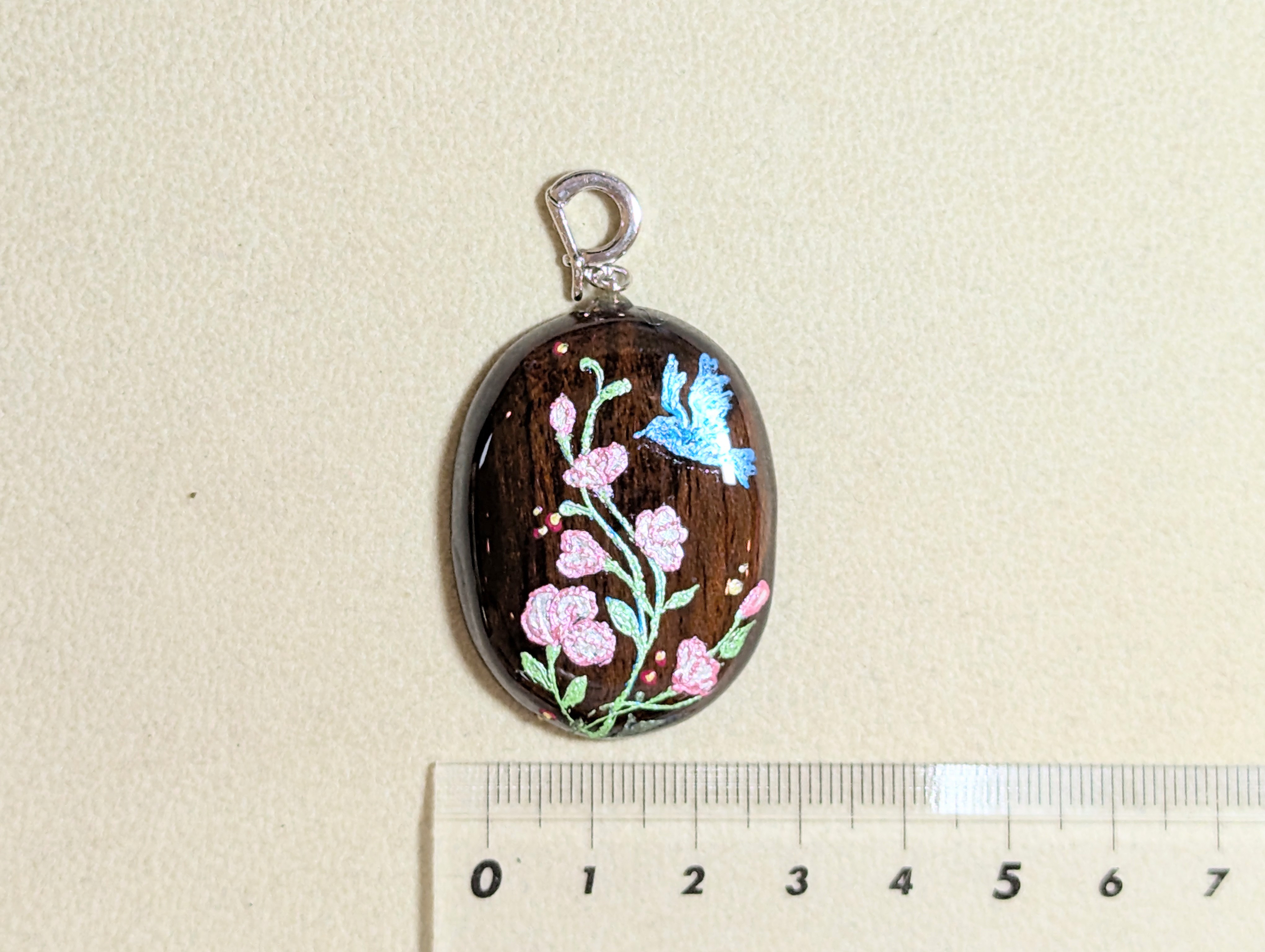 木製　ペンダントトップ　(手描き)