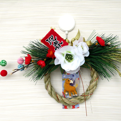 しめ縄　お正月飾り　しめ縄リース新年　No.6 しめ縄リースお正月リースNo.6