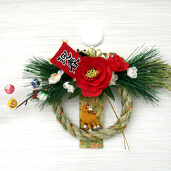 2026しめ縄☆ 正月飾り 午（うま）のお正月リース飾り 大26-4 リース