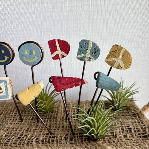 ワインコルクで作ったガーデンピック12本セット（12-F） その他