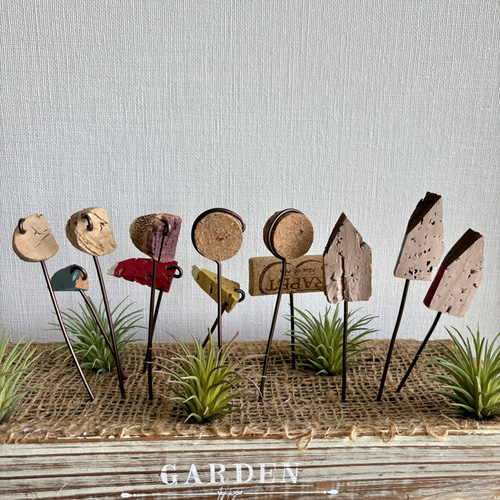 ワインコルクで作ったガーデンピック12本セット（12-F） その他