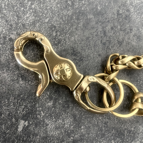 Creema限定 真鍮 メンズ ウォレットチェーン キーチェーン カラビナ