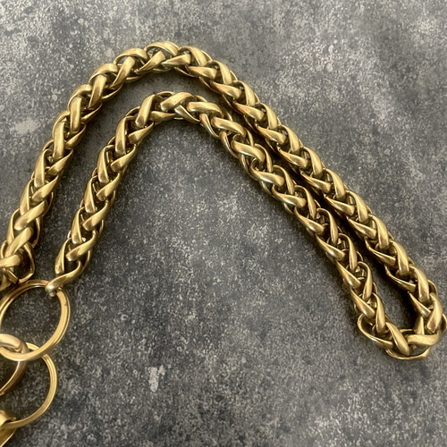 Creema限定 真鍮 メンズ ウォレットチェーン キーチェーン カラビナ