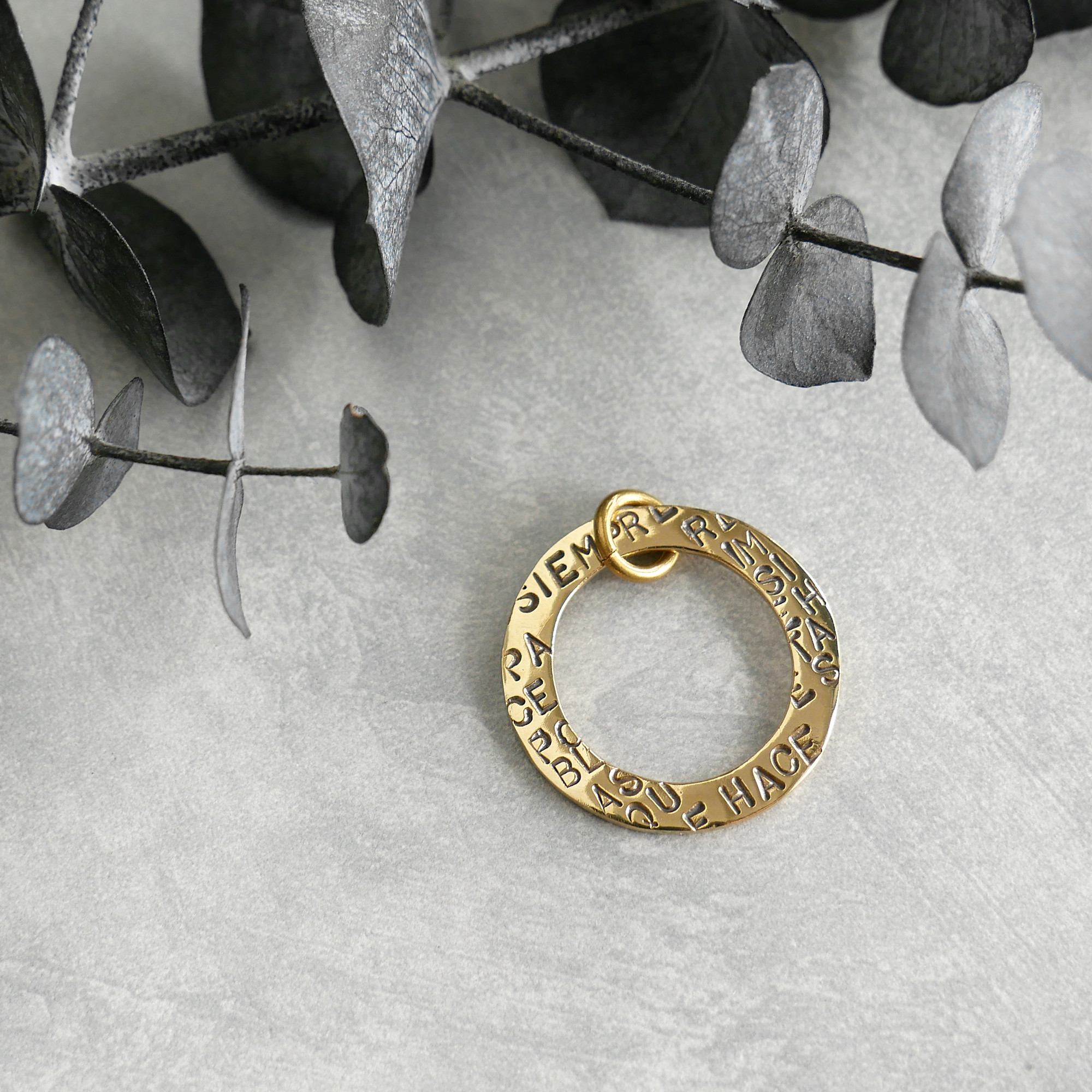 2WAYチャーム フラットメッセージ / brass　NP017