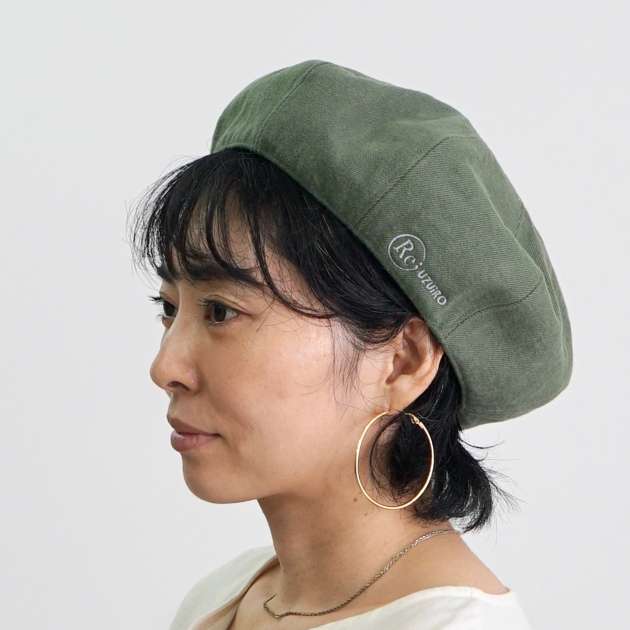 ミリタリーベレー帽/ミリタリーカーキ/岡山県産
