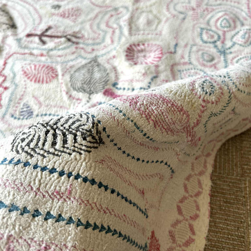 インド オールドカンタ刺繍布 アンティーク マハラジャの星