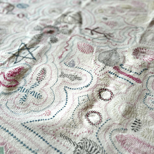 インド オールドカンタ刺繍布 アンティーク マハラジャの星