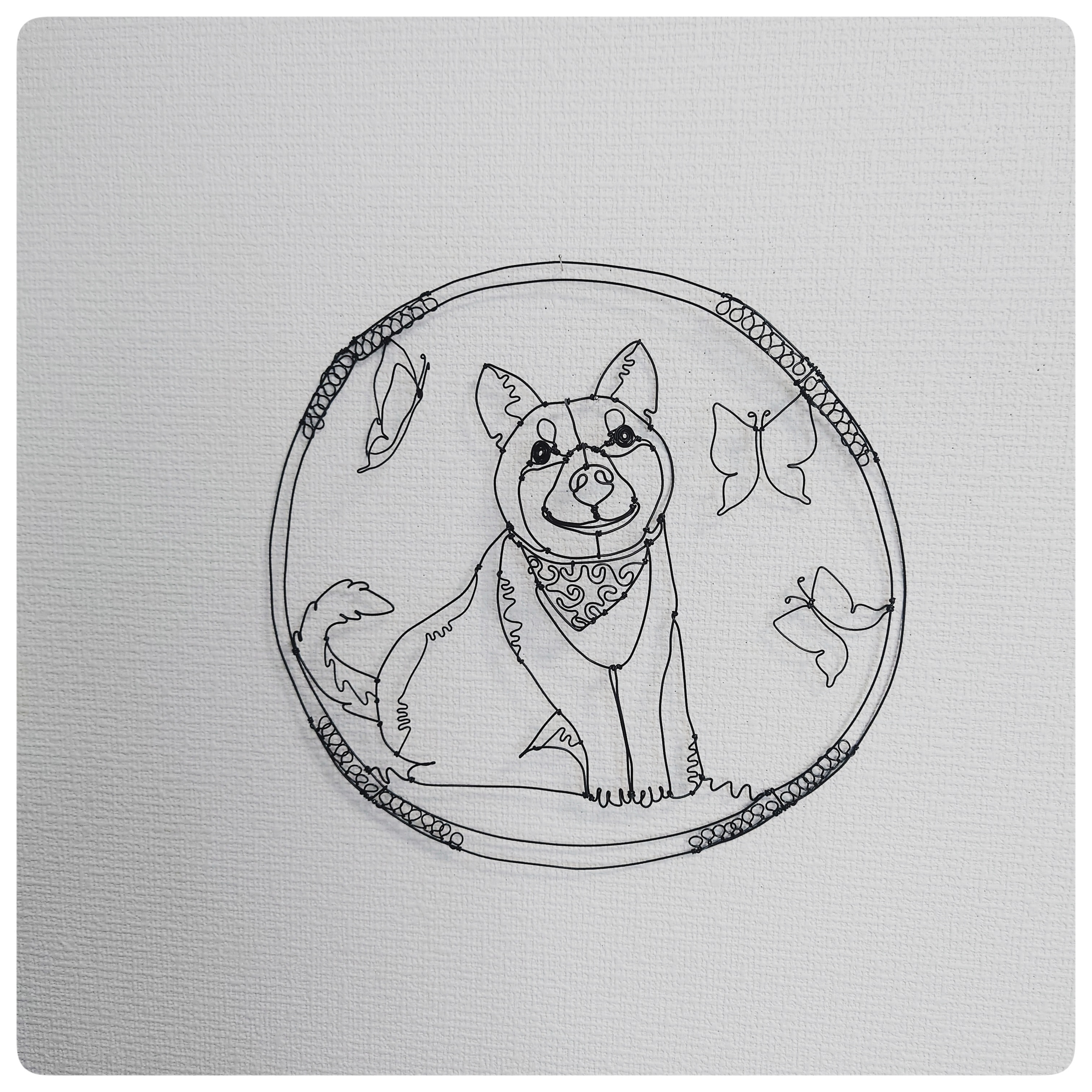 ワイヤーアート　柴犬くん