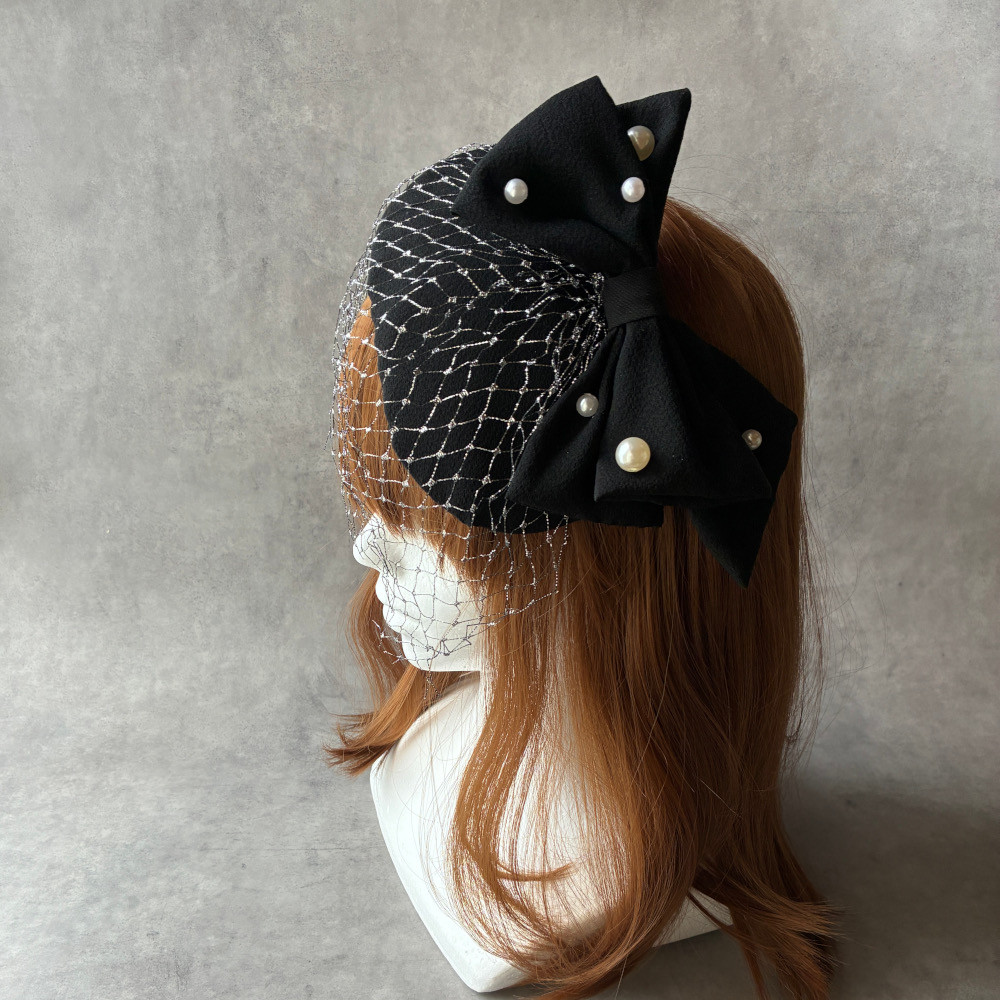 【送料無料】京都 和ボンネ１点もの ヘッドドレス リボン 着物 袴 成人式 卒業式 シルク[HB1371］