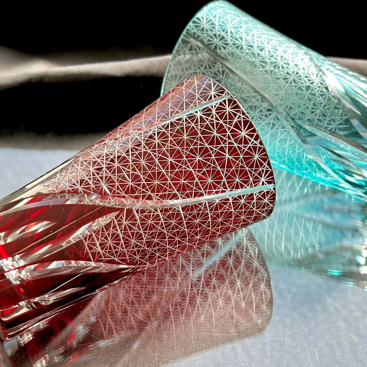 切子 ビールグラス 2個ペアセット 【QD516】 ビアグラス グラス コップ 父の日 母の日 敬老の日 きりこ ギフト