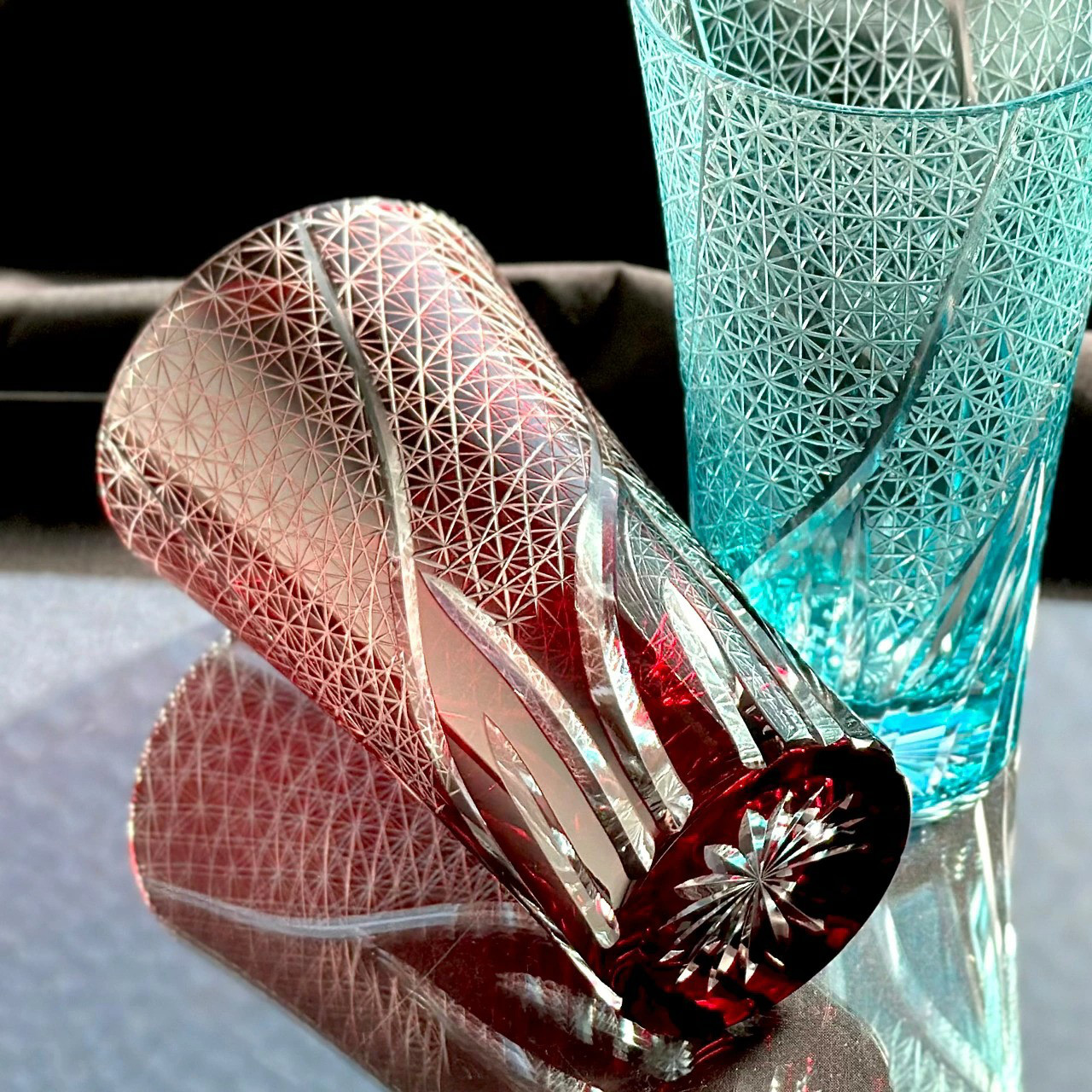 切子 ビールグラス 2個ペアセット 【QD516】 ビアグラス グラス コップ 父の日 母の日 敬老の日 きりこ ギフト