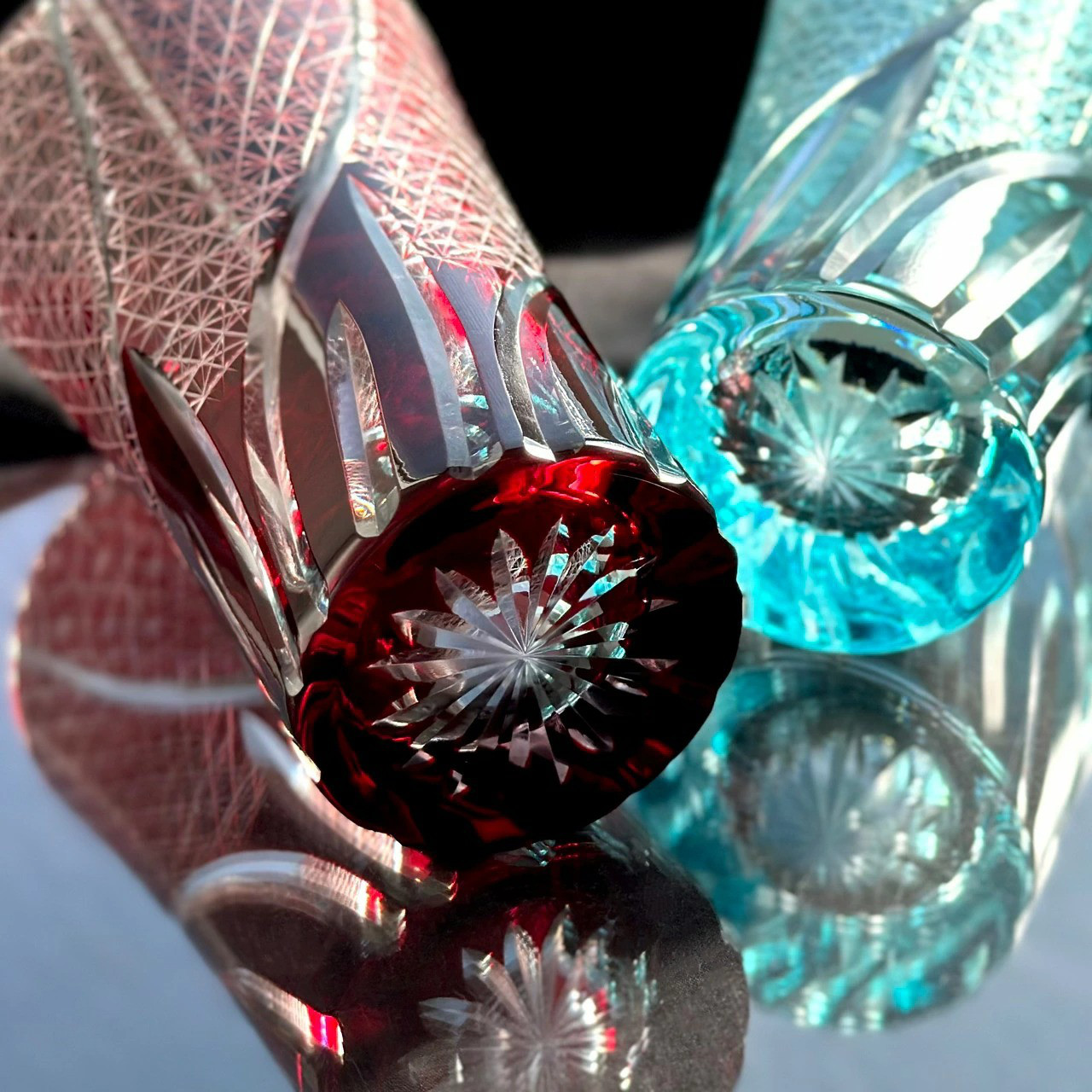 切子 ビールグラス 2個ペアセット 【QD516】 ビアグラス グラス コップ 父の日 母の日 敬老の日 きりこ ギフト