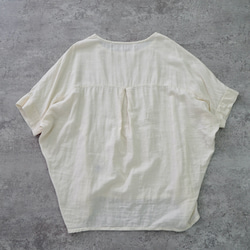 バルーンタックガーゼTシャツ/生成り/知多木綿ダブルガーゼ 8枚目の画像