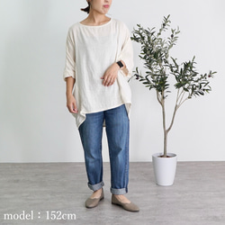 バルーンタックガーゼTシャツ/生成り/知多木綿ダブルガーゼ 10枚目の画像