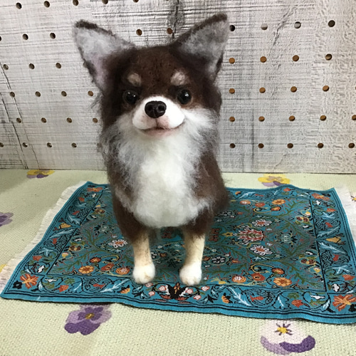 羊毛フェルト犬 チワワ お座り 羊毛フェルト チワワ ハンドメイド 犬 お座りポーズ - メルカリ