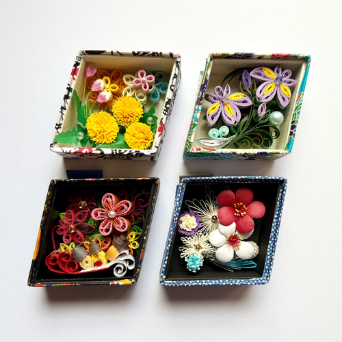 花のくらし　春夏秋冬4冊セット 四季彩・季節の箱庭【春夏秋冬4箱セット】 立体・オブジェ 手づくり和