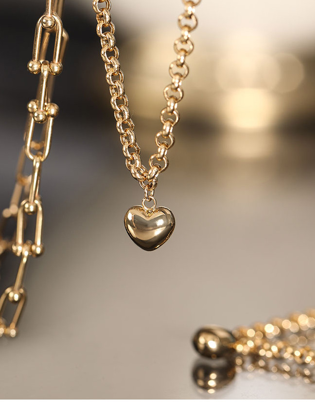 [ヘイズジュエリー] ロック スイートハートシリーズ 18Kゴールド トレンディ ファンシー プレーンゴールドチェーン 2色電気