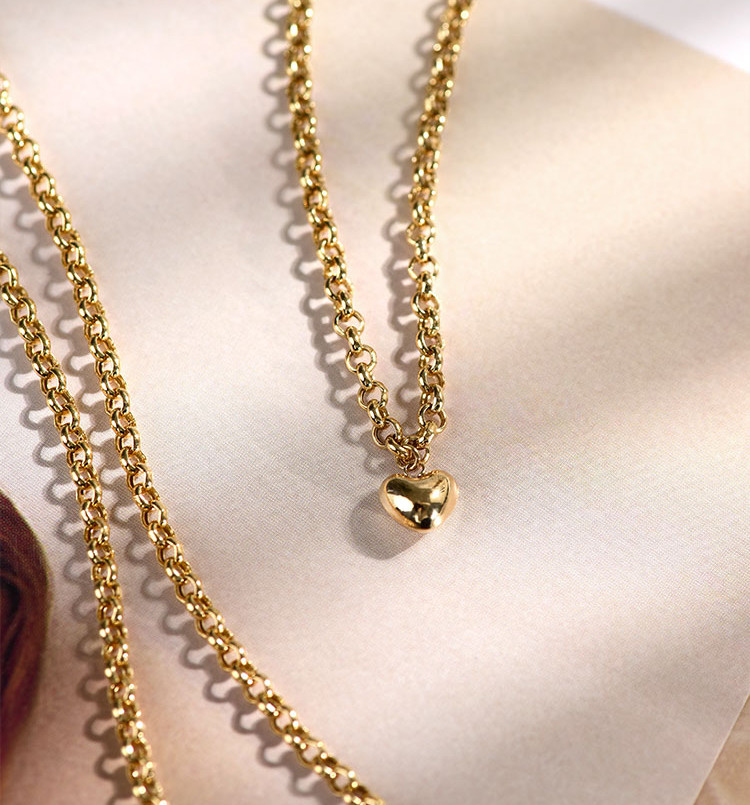 [ヘイズジュエリー] ロック スイートハートシリーズ 18Kゴールド トレンディ ファンシー プレーンゴールドチェーン 2色電気