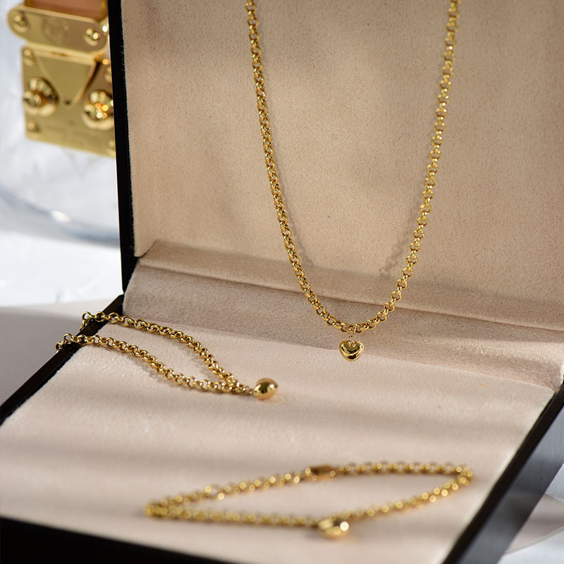 [ヘイズジュエリー] ロック スイートハートシリーズ 18Kゴールド トレンディ ファンシー プレーンゴールドチェーン 2色電気