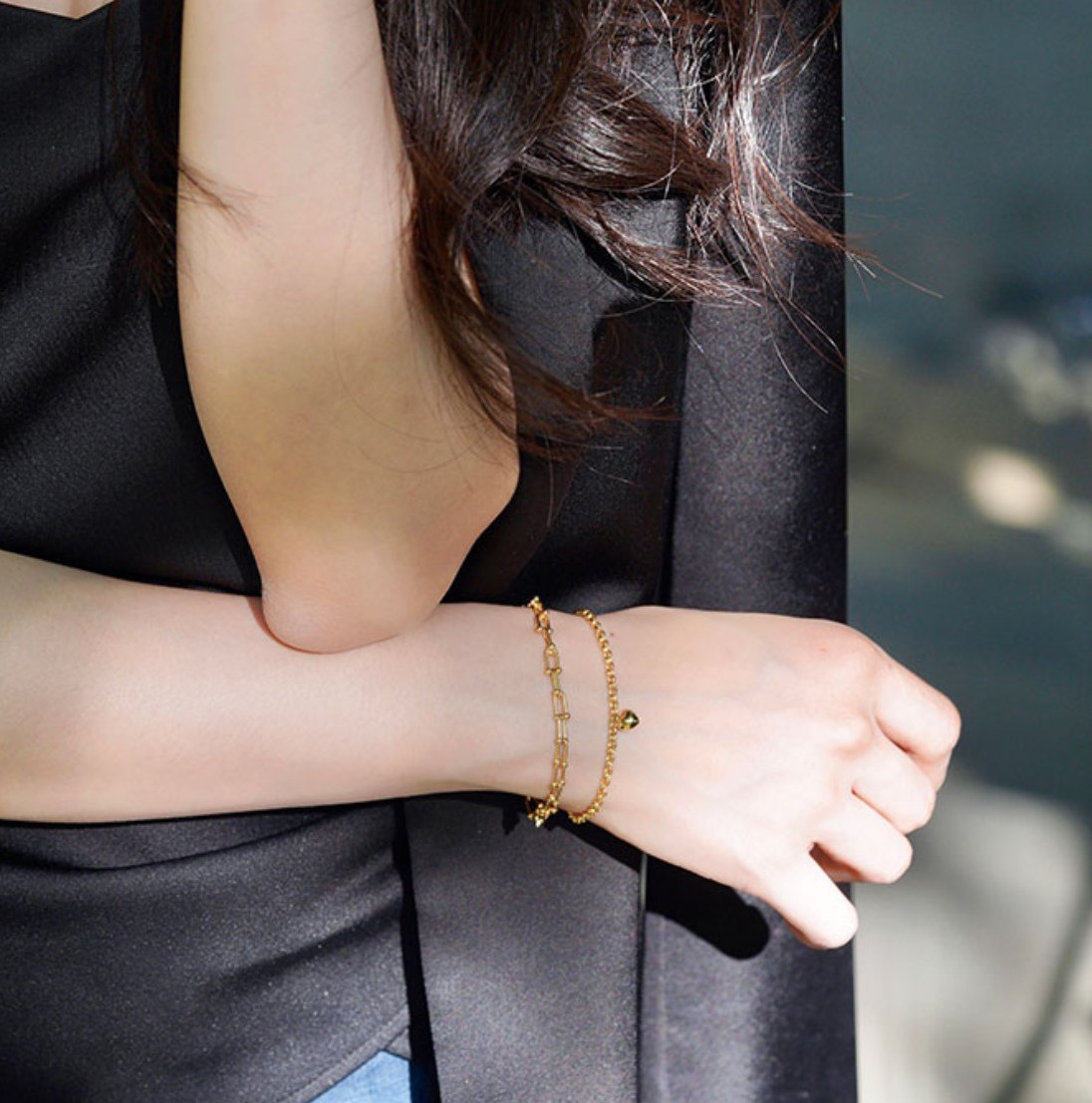 [ヘイズジュエリー] ロック スイートハートシリーズ 18Kゴールド トレンディ ファンシー プレーンゴールドチェーン 2色電気